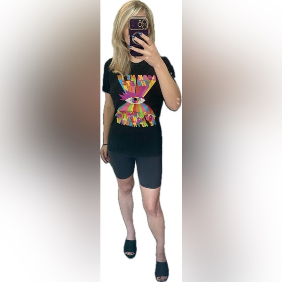 Bella Canvas Black w/ Psychedelic Colors Sad Cyclops T-Shirt - Small - Picture 5 of 5